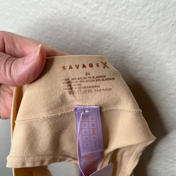 Savage X Fenty Womens Beige Seamless Wide Side Thong Size 2XL - Picture 5 of 7